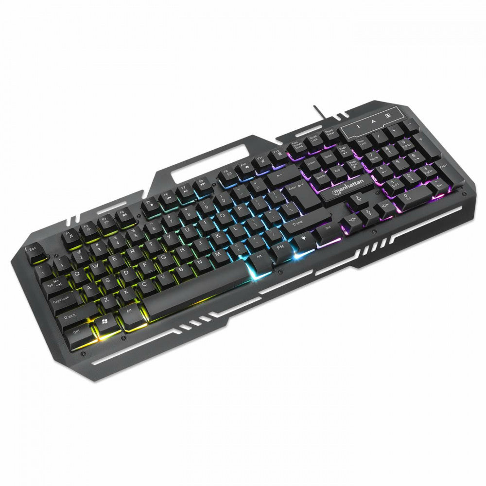 Teclado Gamer Manhattan 180610 RGB, Alámbrico, Negro (Español)