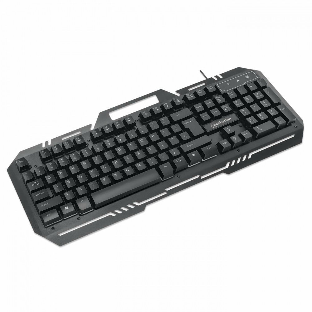 Teclado Gamer Manhattan 180610 RGB, Alámbrico, Negro (Español)