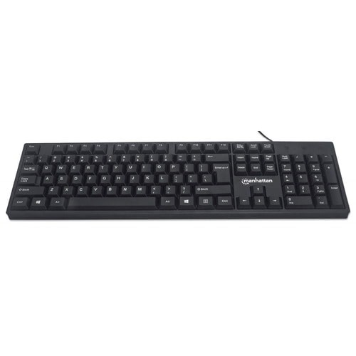 Teclado Manhattan 179324, Alámbrico, USB, Negro, Inglés