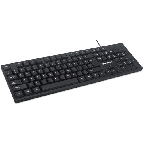 Teclado Manhattan 179324, Alámbrico, USB, Negro, Inglés