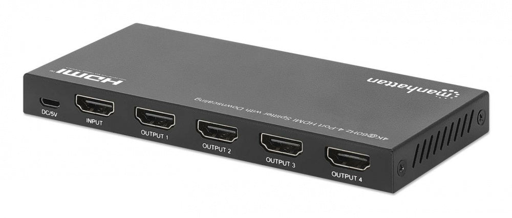 Manhattan Video Splitter HDMI, 4 Puertos, Negro
