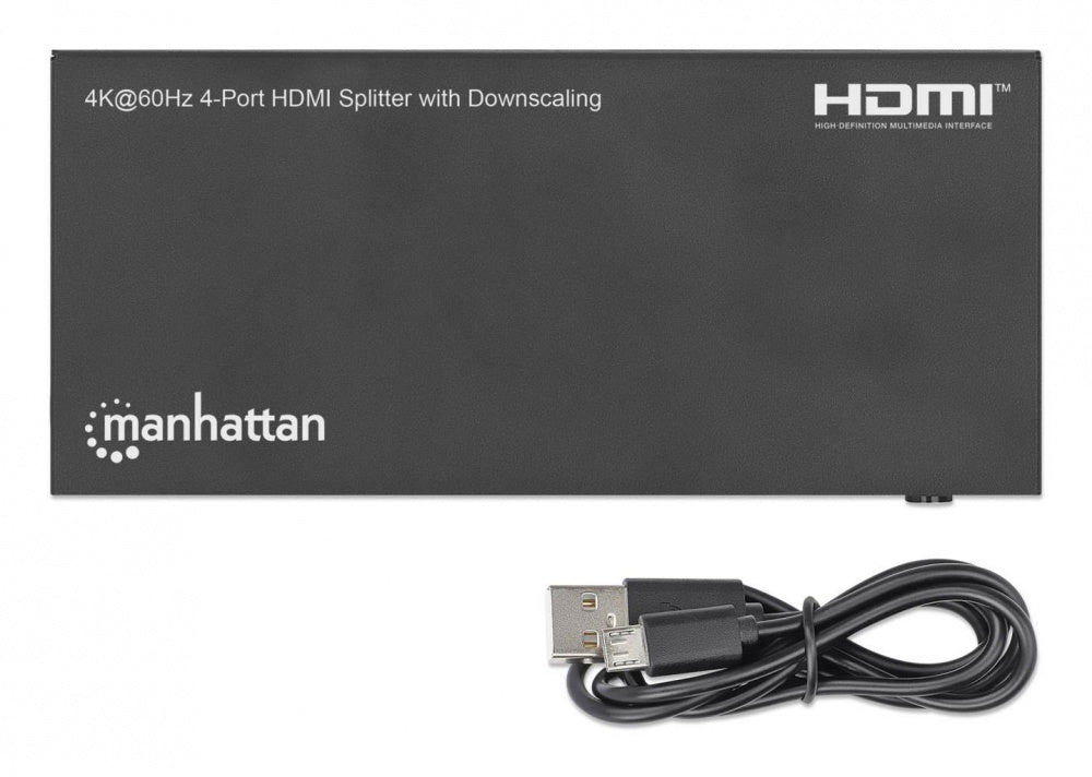 Manhattan Video Splitter HDMI, 4 Puertos, Negro