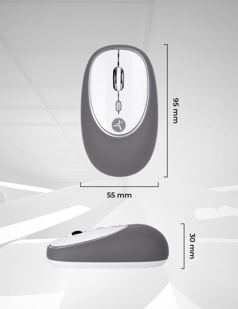Mouse TechZone Óptico Jelly-Mate, RF Inalámbrico, 1200 DPI, Gris
