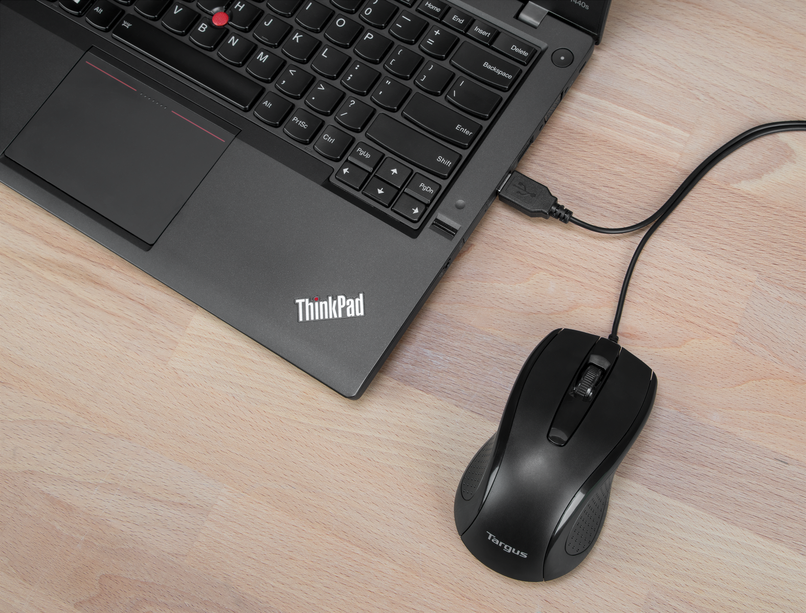 Targus AMU81USZ Mouse - USB - Óptico - 3 Botón(es) - Negro mate - Cable - 1000 dpi - Rueda de