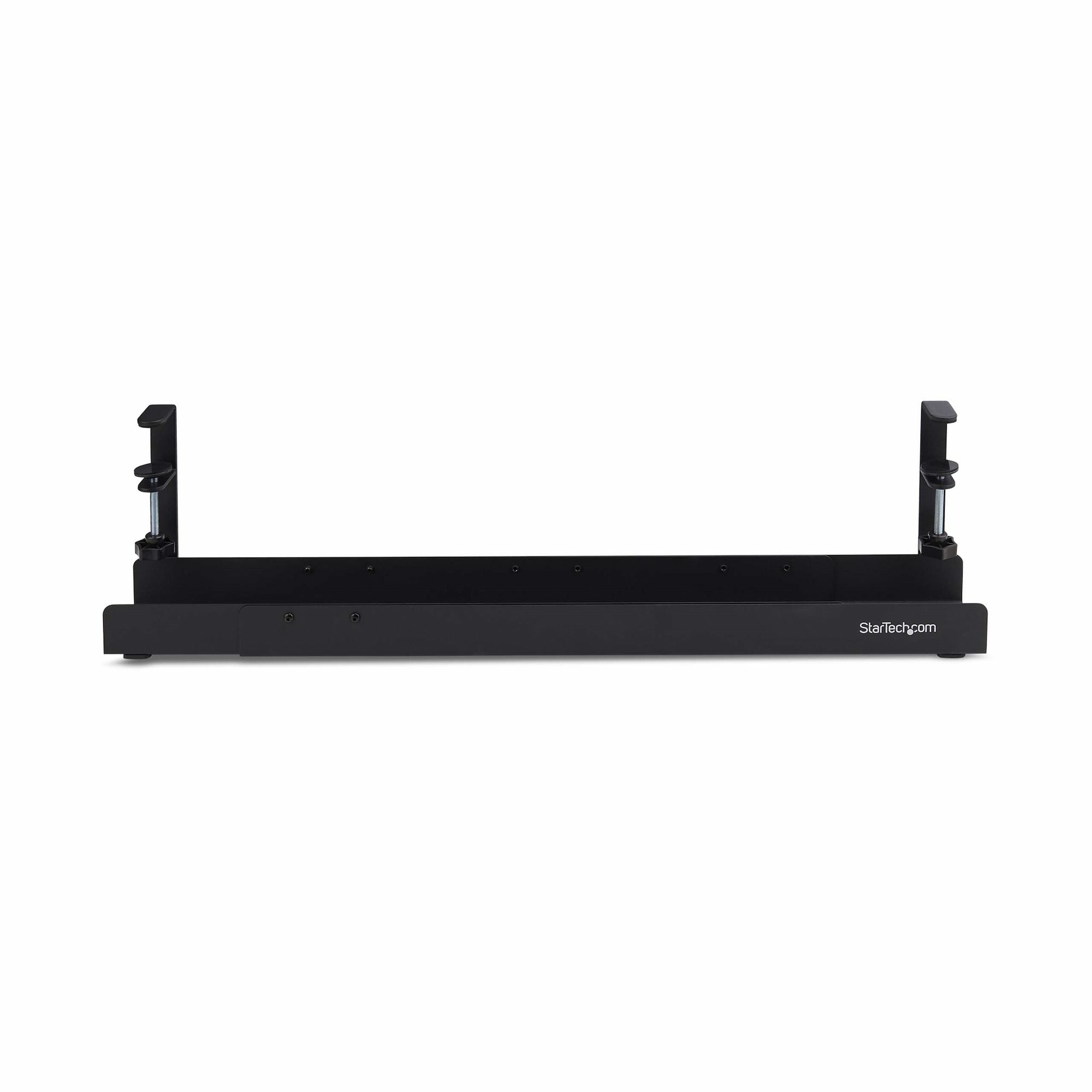 StarTech.com Bandeja Administrador de Cables Negro - para Debajo del Escritorio - Ajustable - Instalación sin Perforaciónes - Negro - Bandeja para gestión de cable - 800.1mm Longitud - Acero con recubrimiento de polvo