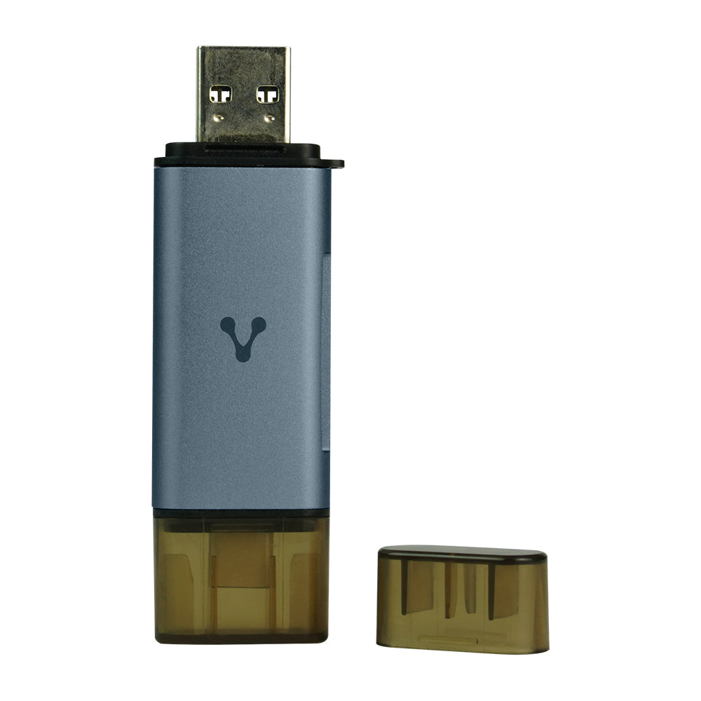 Vorago Lector de Memoria CR-350, SD/MicroSD, USB-A/USB-C, Gris