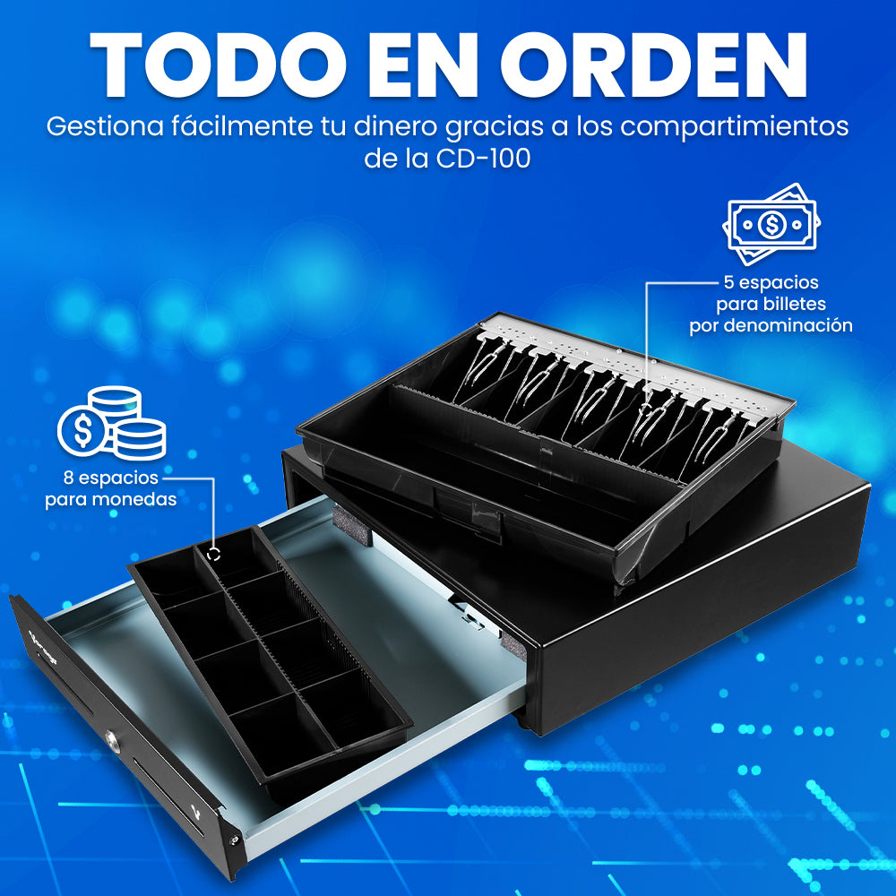 Cajón de Dinero Vorago CD-100 con Llave, 7kg, Negro
