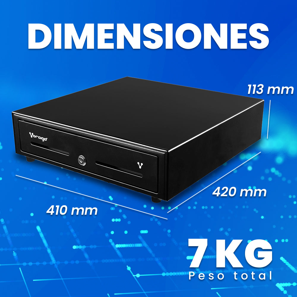 Cajón de Dinero Vorago CD-100 con Llave, 7kg, Negro