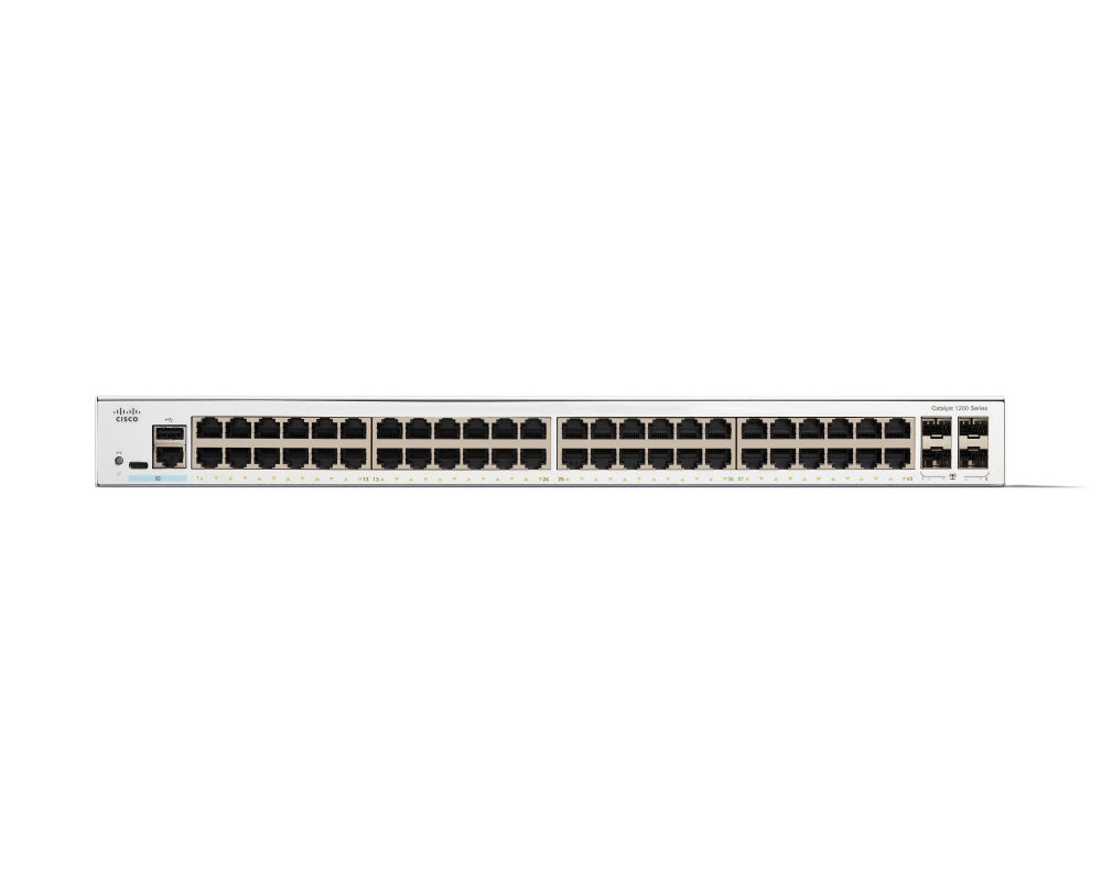 Switch Cisco Gigabit Ethernet Catalyst 1200, 48 Puertos + 4 Puertos SFP, 104 Gbit/s - Administrable