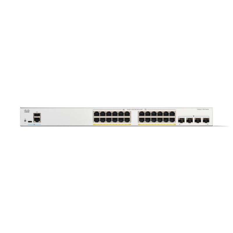 Switch Cisco Gigabit Ethernet Catalyst 1200, 28 Puertos PoE+ 10/100/1000Mbps + 4 Puertos SFP, 195W, 56 Gbit/s, 8000 Entradas - Administrable