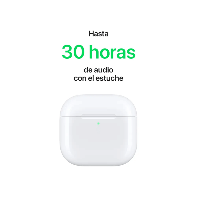 Apple AirPods ( 4ta. Generación ), Inalámbrico, Bluetooth, USB-C, Blanco - Incluye Estuche de Carga Inalámbrico y Alámbrico