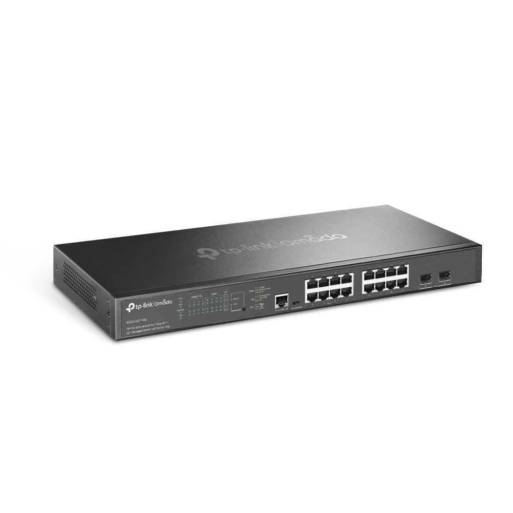 Switch TP-Link Gigabit Ethernet Omada L2+, 16 Puertos 10/100/1000Mbps + 2 Puertos SFP, 120 Gbit/s, 16.000 Entradas - Administrable