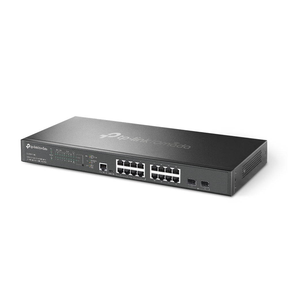 Switch TP-Link Gigabit Ethernet Omada L2+, 16 Puertos 10/100/1000Mbps + 2 Puertos SFP, 120 Gbit/s, 16.000 Entradas - Administrable