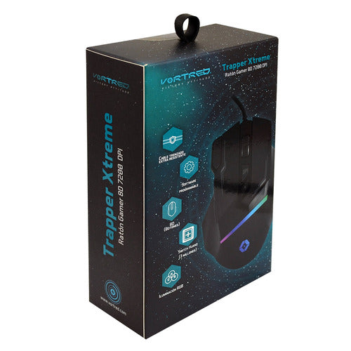 Mouse Gamer Alámbrico Resolución 7200 DPI Trapper Extreme | VORTRED