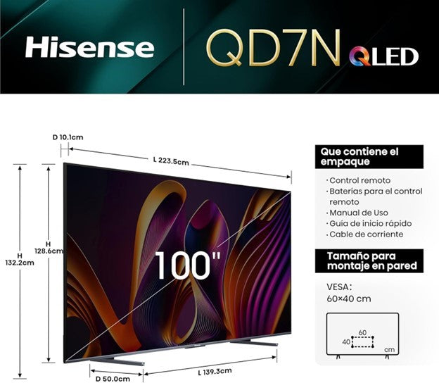 Hisense Smart TV QLED 100QD7N 100