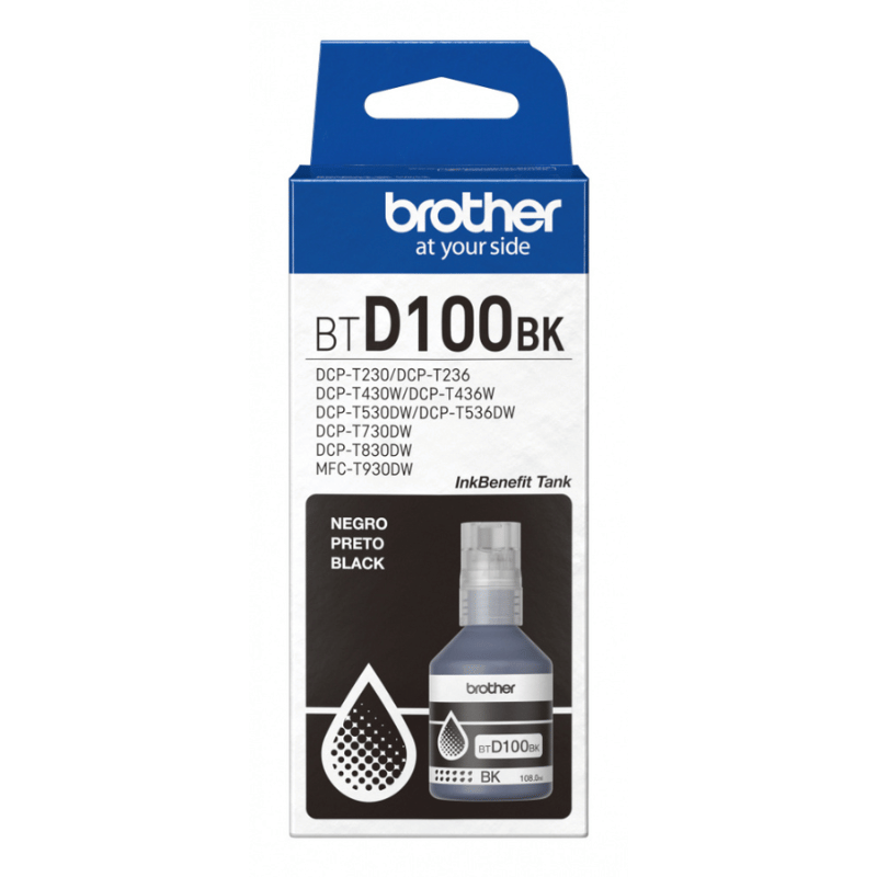 Bolsa de Tinta Brother BTD100BK Negro, 7.500 Páginas