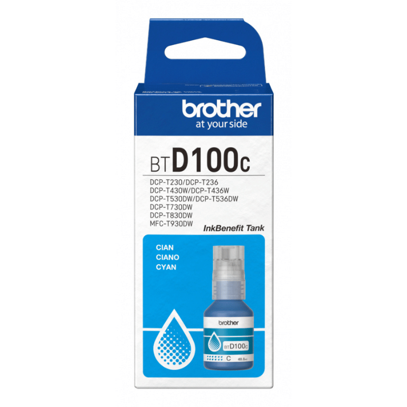 Bolsa de Tinta Brother BTD100C Cian, 5.000 Páginas
