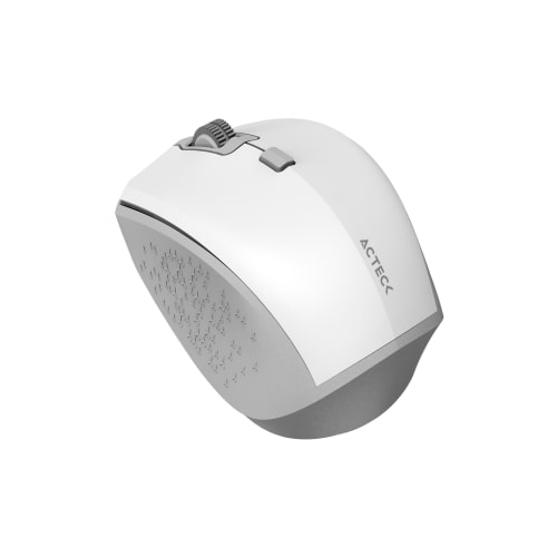 Mouse Inalambrico Acteck Multiplataforma Optimize Trip MI670 / 2.4 GHz + 2 Modos Bluetooth / Hasta 1600 DPI / 4 Botones / Ergonómico / 1xBat AA Incluida / Elite Blanco