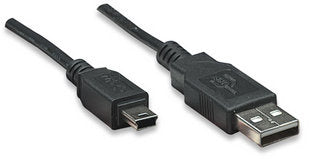 CABLE USB V2.0 A-MINI B 3.0M NEGRO