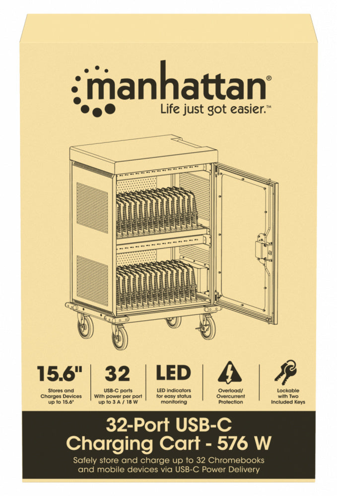 Manhattan Estación de Carga 102353, 32 Contactos AC, 240V, Negro
