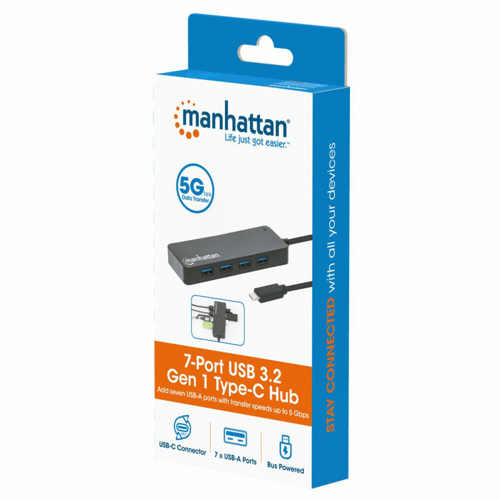 Hub USB-C con 7 puertos USB-A 3.2 - Manhattan