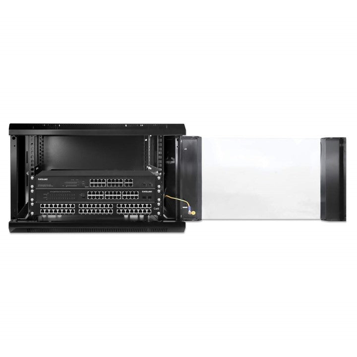 Intellinet 6U Montaje en pared Gabinete cerrado Armario de bastidor para Conmutador LAN, Panel de