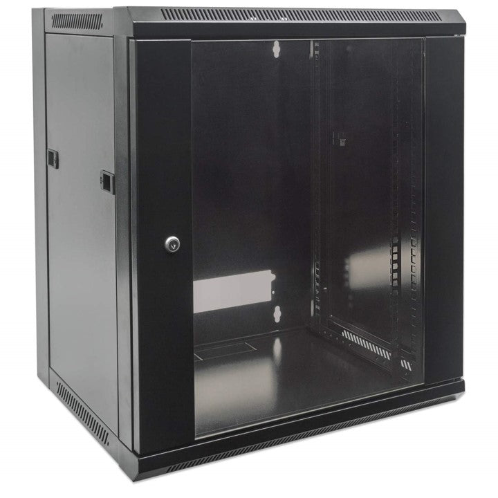 Manhattan Intelligent 12U Montaje en pared Gabinete cerrado Armario de bastidor para Redes -