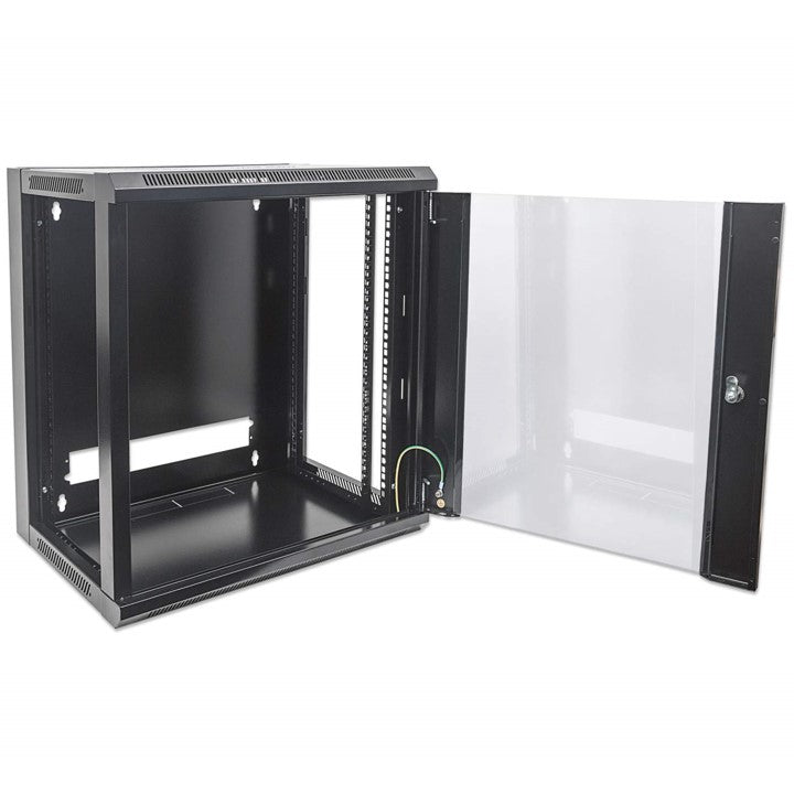 Manhattan Intelligent 12U Montaje en pared Gabinete cerrado Armario de bastidor para Redes -