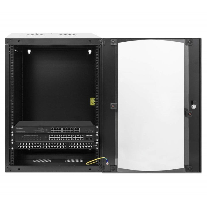 Intellinet 15U Montable en bastidor, Montaje en pared Armario de bastidor para Conmutador LAN,