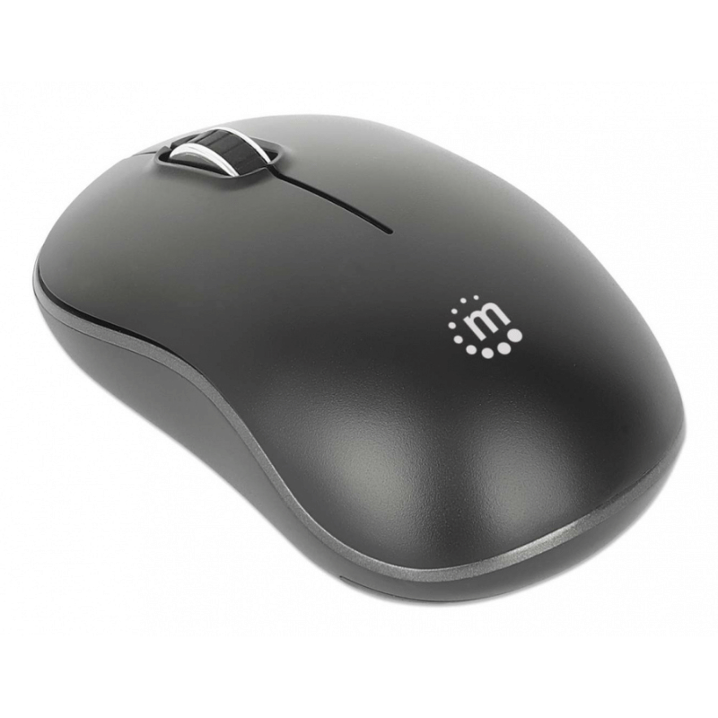 Mouse Manhattan MW3075, Inalámbrico, Óptico, 1.200DPI, RF Inalámbrico, Negro