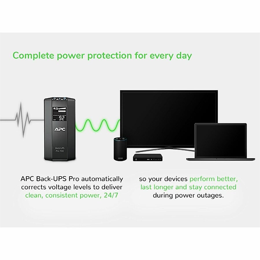 No Break APC Pro BR700G Línea Interactiva, 420W, 700VA, Entrada 120V - 143V, Salida 120V, 6 Salidas