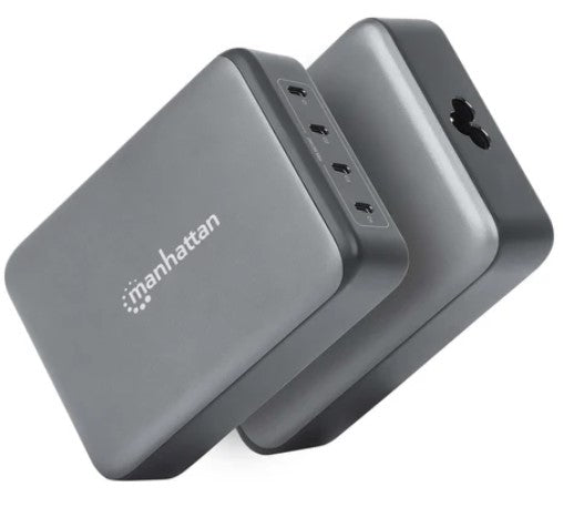 Manhattan Estación de Carga 102667, 4x USB-C, Gris