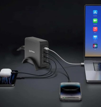 Manhattan Estación de Carga 102667, 4x USB-C, Gris