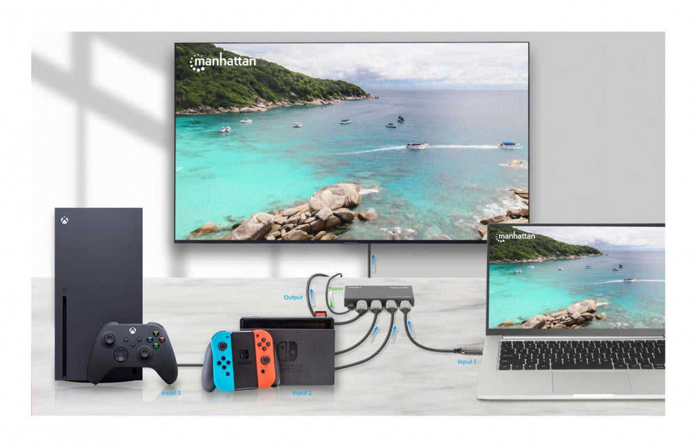 Manhattan Divisor de Video HDMI, 3x HDMI, 3840x2160 4K