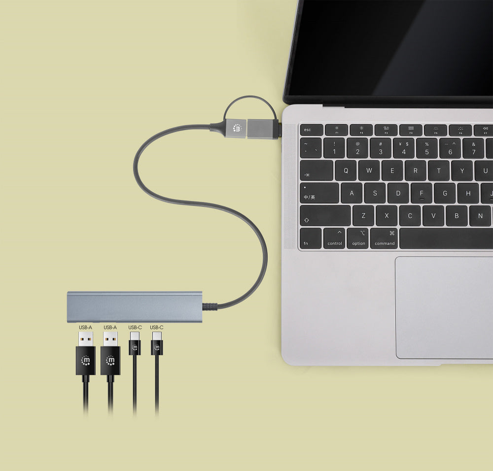 Manhattan Hub USB-C/USB-A - USB-A 3.1, USB-C, 5 Gbit/s