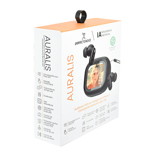 Auricular Perfect Choice True Wireless Auricular Estéreo - Negro - Binaural - Intrauditivo - 1000cm