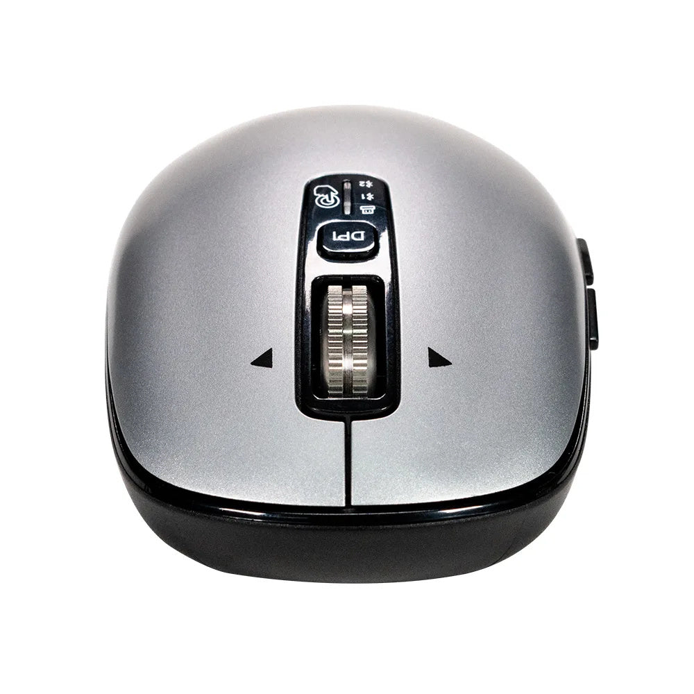 Mouse Naceb - Frecuencia Bluetooth/Radio - USB - 6 Botón(es) - Plata - Inalámbrico - 2.40GHz - 3200