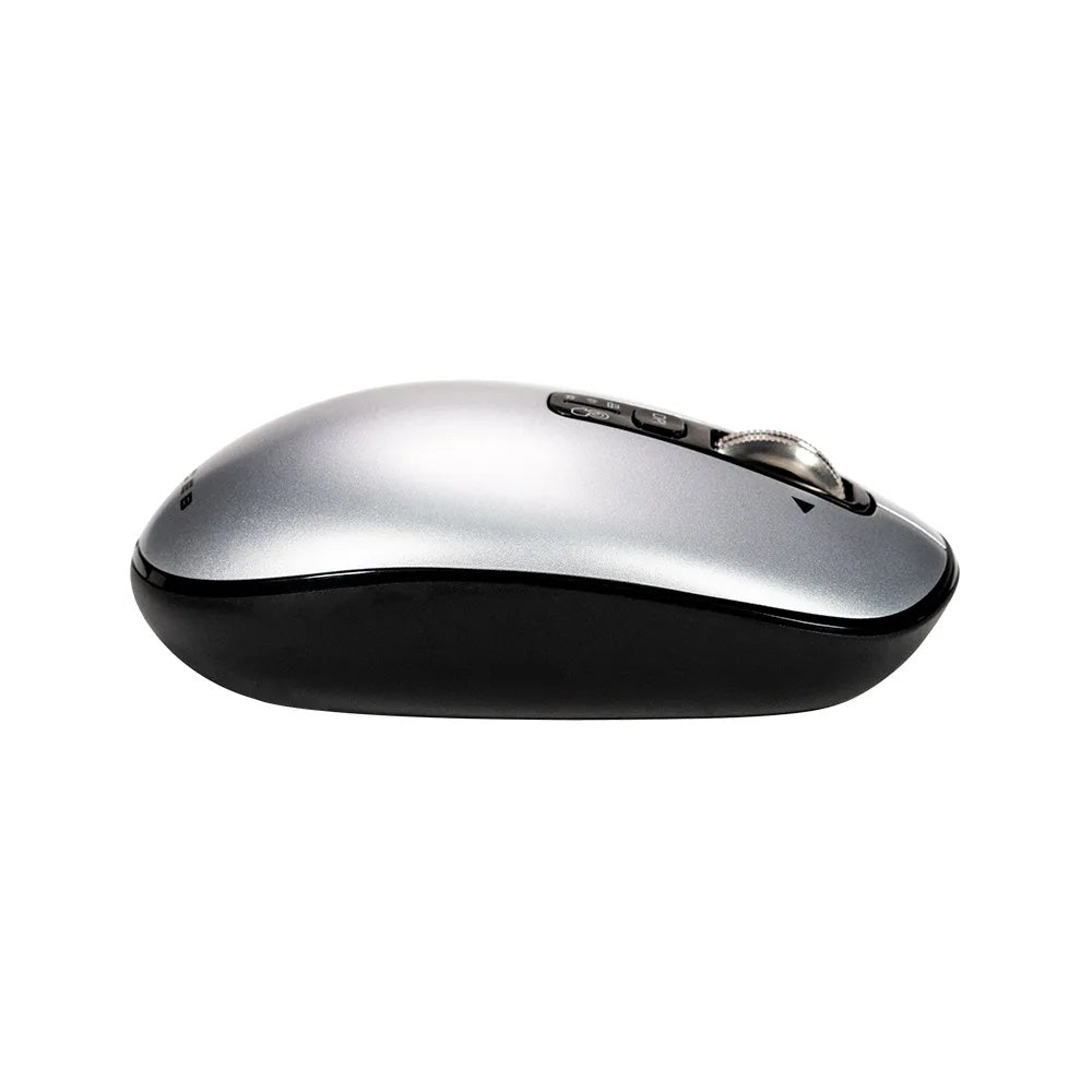 Mouse Naceb - Frecuencia Bluetooth/Radio - USB - 6 Botón(es) - Plata - Inalámbrico - 2.40GHz - 3200