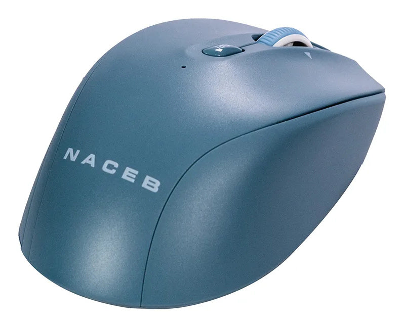Mouse Naceb - Radiofrecuencia - USB - 5 Botón(es) - Azul - Inalámbrico - 2.40GHz - 1600 dpi - Rueda