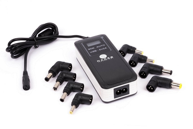 Naceb Adaptador Universal para Laptop NA-013, 90W, 9 Puntas Intercambiables