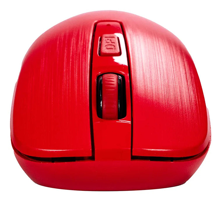 Mouse Naceb - Radiofrecuencia - USB - 3 Botón(es) - Rojo - Inalámbrico - 2.40GHz - 1600 dpi - Rueda