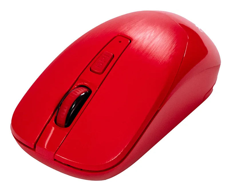 Mouse Naceb - Radiofrecuencia - USB - 3 Botón(es) - Rojo - Inalámbrico - 2.40GHz - 1600 dpi - Rueda