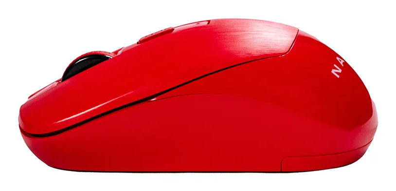 Mouse Naceb - Radiofrecuencia - USB - 3 Botón(es) - Rojo - Inalámbrico - 2.40GHz - 1600 dpi - Rueda