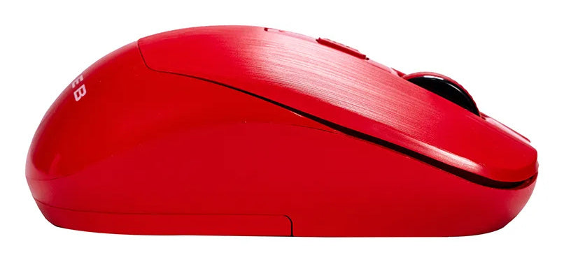 Mouse Naceb - Radiofrecuencia - USB - 3 Botón(es) - Rojo - Inalámbrico - 2.40GHz - 1600 dpi - Rueda
