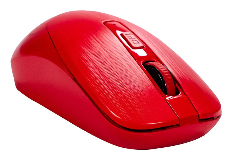 Mouse Naceb - Radiofrecuencia - USB - 3 Botón(es) - Rojo - Inalámbrico - 2.40GHz - 1600 dpi - Rueda