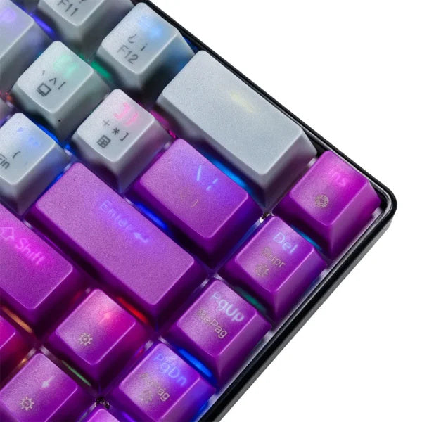 Naceb NA-0963 Teclado gaming - Cable Conectividad - USB 2.0 Tipo C Interfaz - RGB LED - Gris - 69