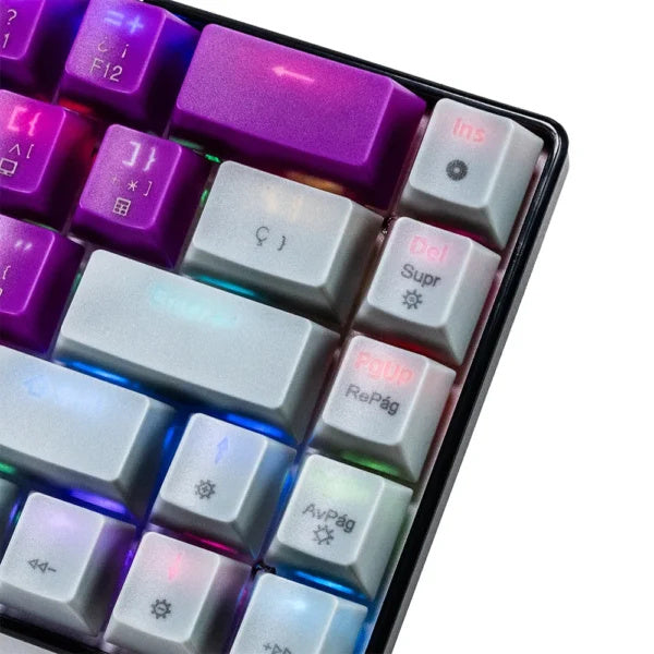 Naceb NA-0963 Teclado gaming - Cable Conectividad - USB 2.0 Tipo C Interfaz - RGB LED - Violeta -