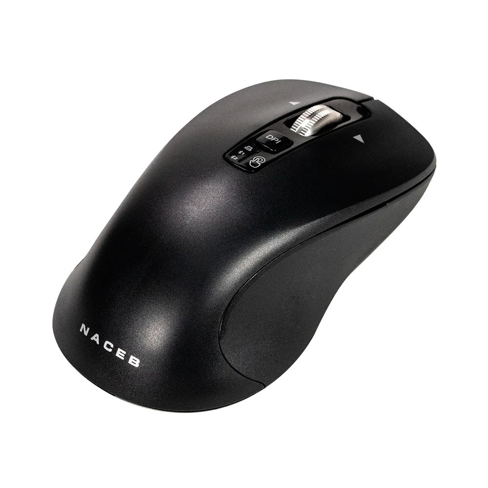 Mouse Naceb - Frecuencia Bluetooth/Radio - USB - 6 Botón(es) - Negro - Inalámbrico - 2.40GHz -