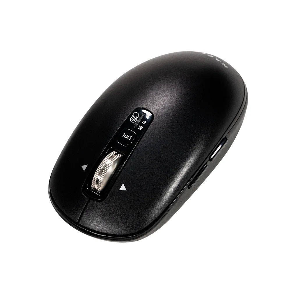 Mouse Naceb - Frecuencia Bluetooth/Radio - USB - 6 Botón(es) - Negro - Inalámbrico - 2.40GHz - 3200