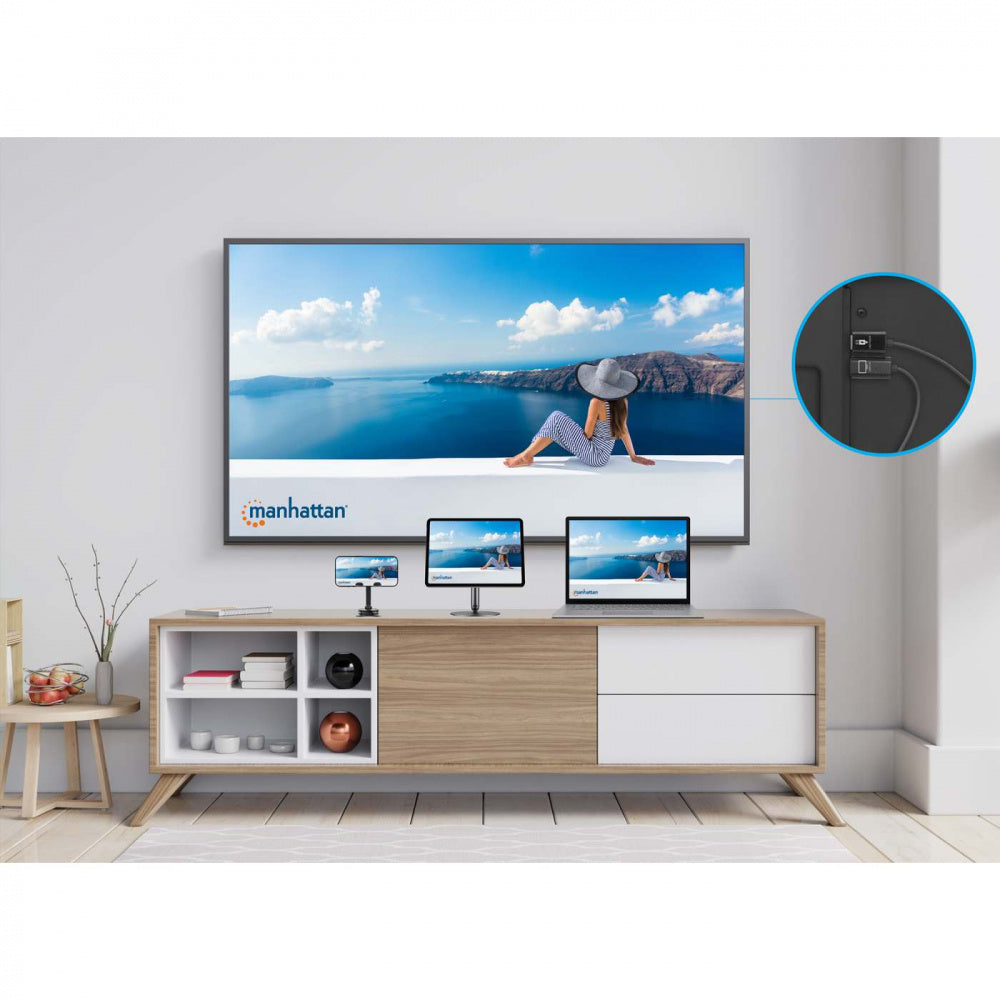Manhattan Transmisor y Receptor Inalámbrico, Entrada, Salida 1 x HDMI, hasta 30 Metros